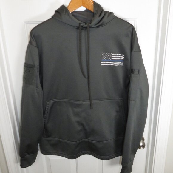 Rothco Hoodie Mens LG Gray Graphic American Flag Tactical Sweatshirt - Picture 1 of 6